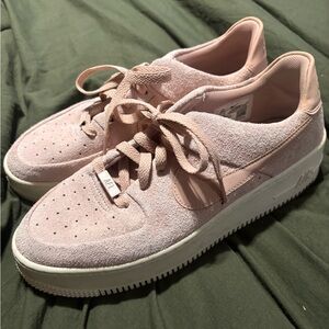 Nike Women’s Pink Suede Low-Top Air Force1